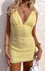 Daphne Yellow Sequin Mini Dress Image