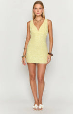 Daphne Yellow Sequin Mini Dress