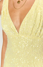 Daphne Yellow Sequin Mini Dress