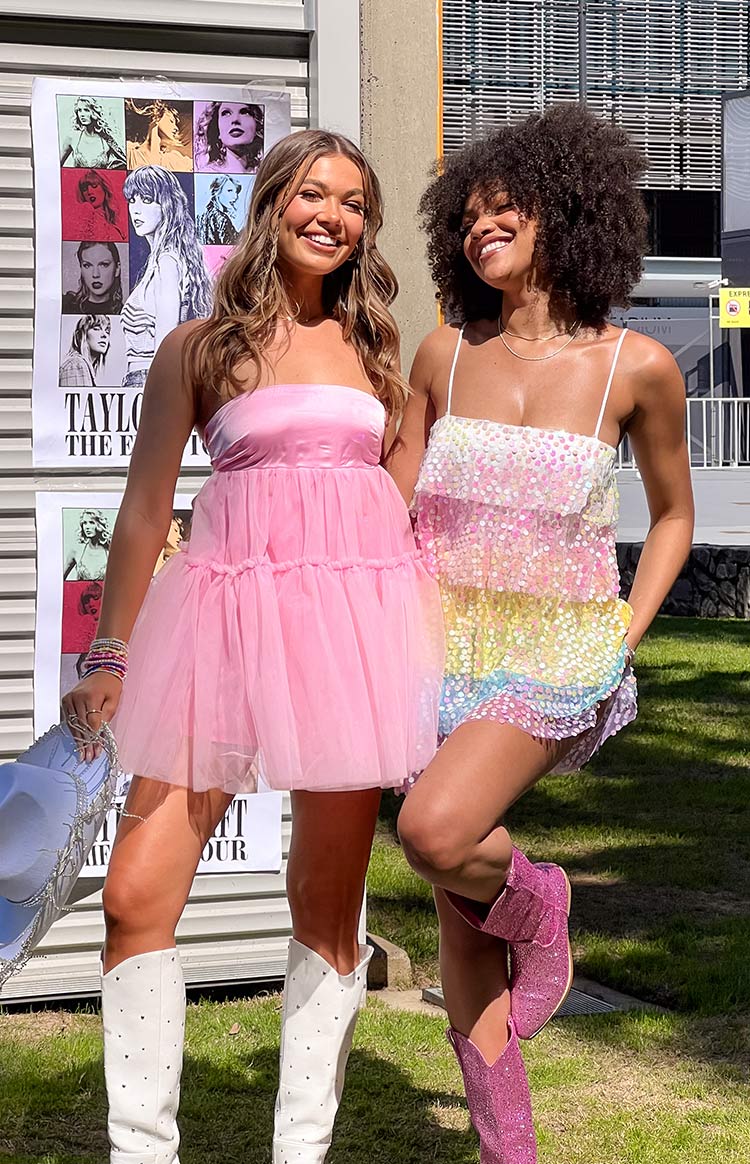 Darcy Rainbow Sparkle Mini Dress | Beginning Boutique US Darcy Rainbow Sparkle Mini Dress | Beginning Boutique US