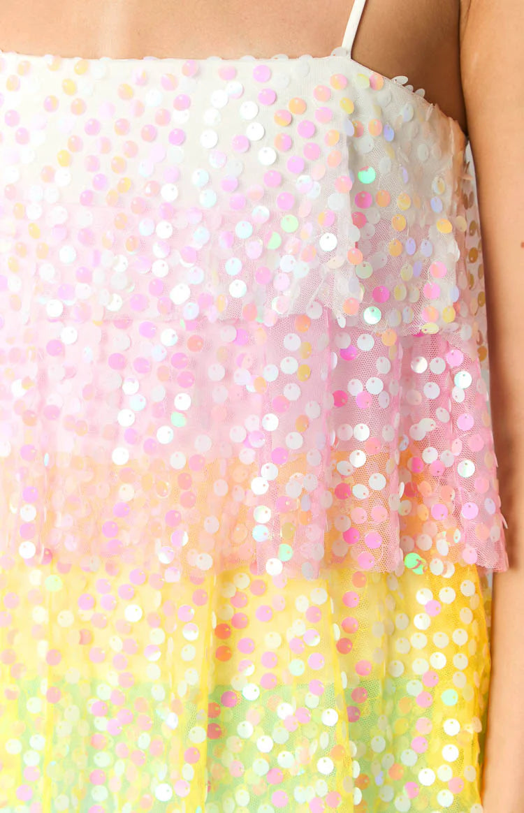 Darcy Rainbow Sparkle Mini Dress - US 6