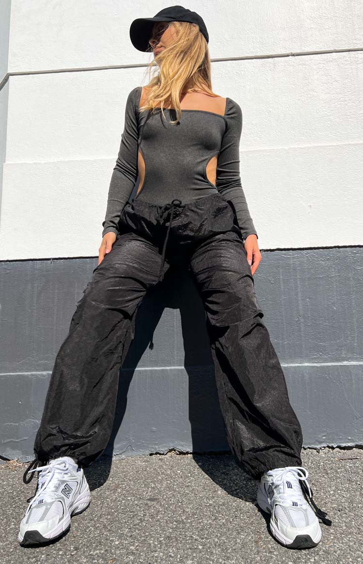 Davina Black Drawcord Pants Image