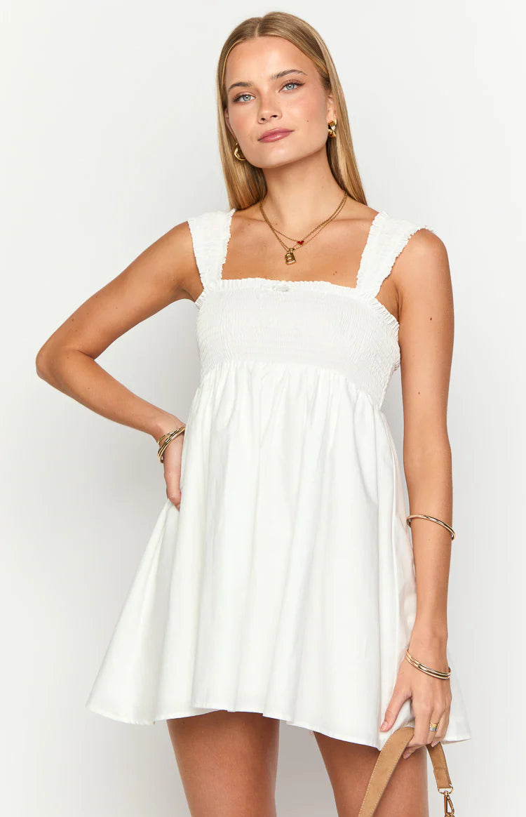 Dekoda White Cap Sleeve Mini Dress - 12 | Beginning Boutique Exclusive Dekoda White Cap Sleeve Mini Dress - 12 | Beginning Boutique Exclusive
