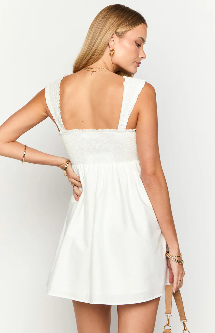 Dekoda White Cap Sleeve Mini Dress - US 12