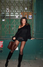 Delvey Black Chunky Knit Sweater