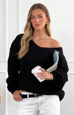 Delvey Black Chunky Knit Sweater