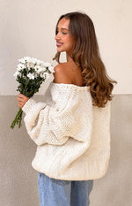 Delvey Cream Chunky Knit Sweater Image