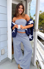 Delvey Navy Star Chunky Knit Sweater Image