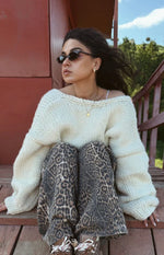 Brunet Leopard Print Straight Leg Jeans