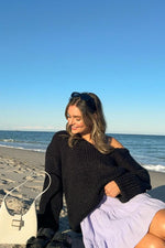 Delvey Black Chunky Knit Sweater