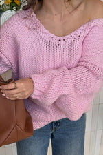 Delvey Light Pink Chunky Knit Sweater