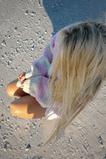 Delvey Pink Striped Chunky Knit Sweater