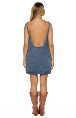 Demi Denim Pearl Detail Mini Dress