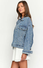 Denim Dazzle Pearl Mid Wash Denim Jacket