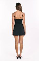 Denzel Black Ruched Mini Dress