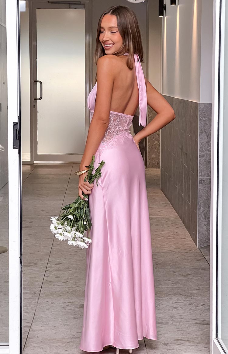 halter dress formal Divandi Pink Lace Neck Maxi - US 10 Mermaid Style Fabric Size:IT 38.5 - US 8 to 8.5 Backless sequin reshoots 2025 Cream Wedding Dresses |