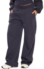 Dora Navy Barrel Leg Track Pants