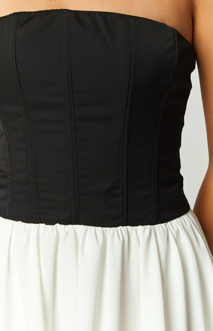Draven Black And White Corset Mini Dress - 10 | Beginning Boutique Exclusive Draven Black And White Corset Mini Dress - 10 | Beginning Boutique Exclusive