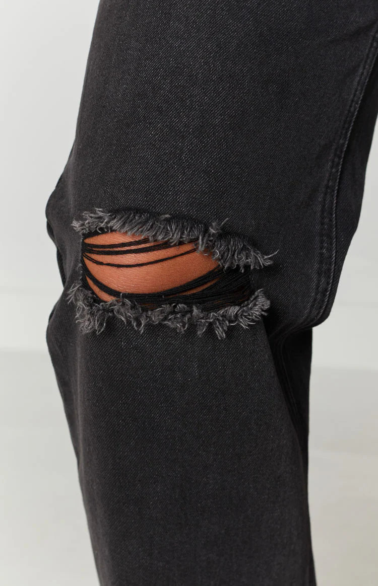 Robin Wide Leg Jeans Black Wash