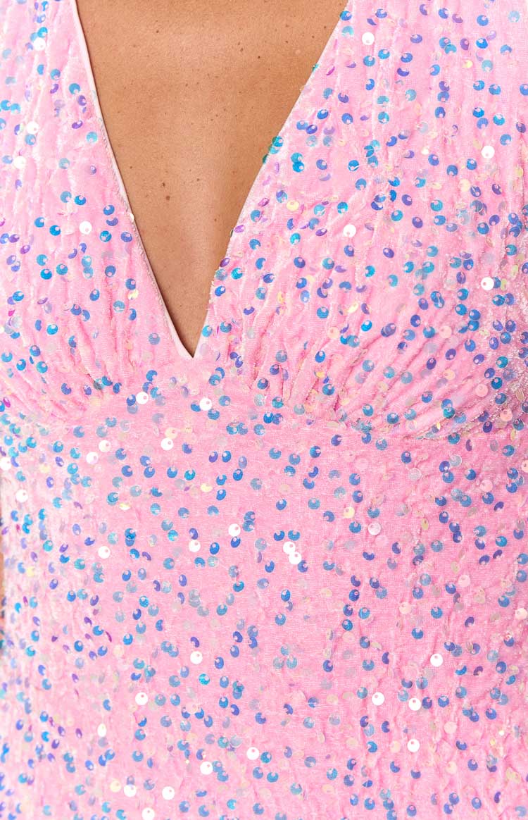 pink blue sequin dress Gothic Royal Blue Sequin Evening Gown with Asymmetrical Cape