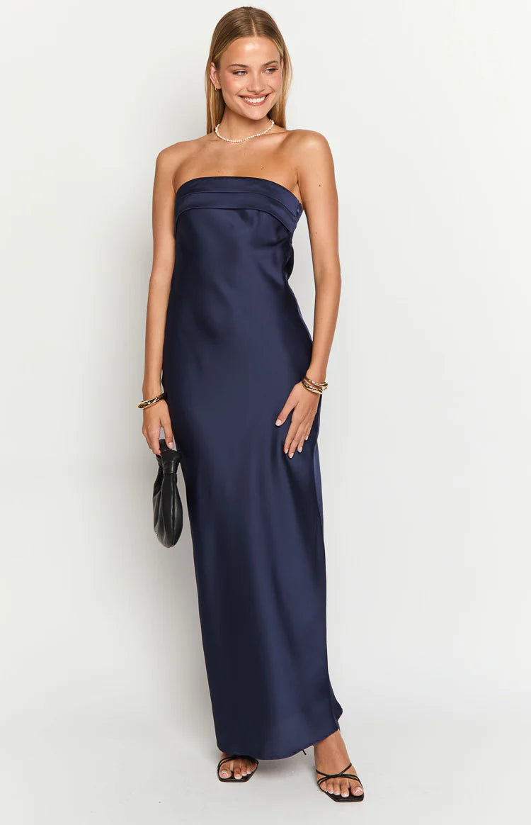 blue dress for baby girl Unforgettable Style Strapless Maxi Dress Navy main image 0