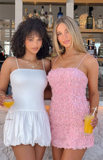 Memories White Bubble Mini Dress