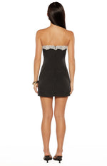 Earlette Black Polka Dot Lace Mini Dress Image