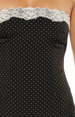 Earlette Black Polka Dot Lace Mini Dress Image