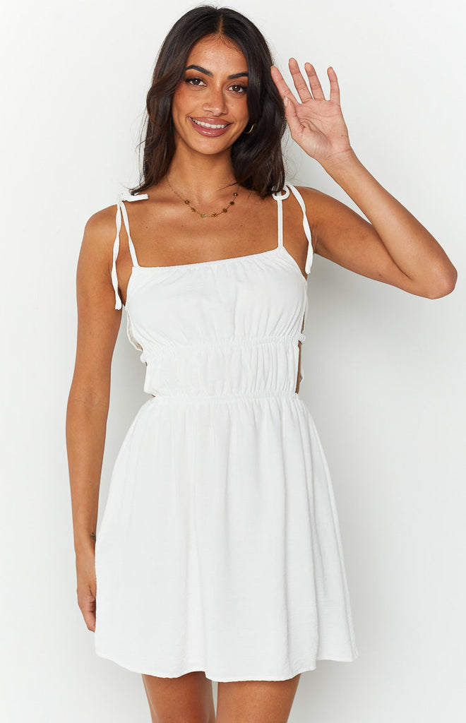 Eden White Cut Out Mini Dress – Beginning Boutique US