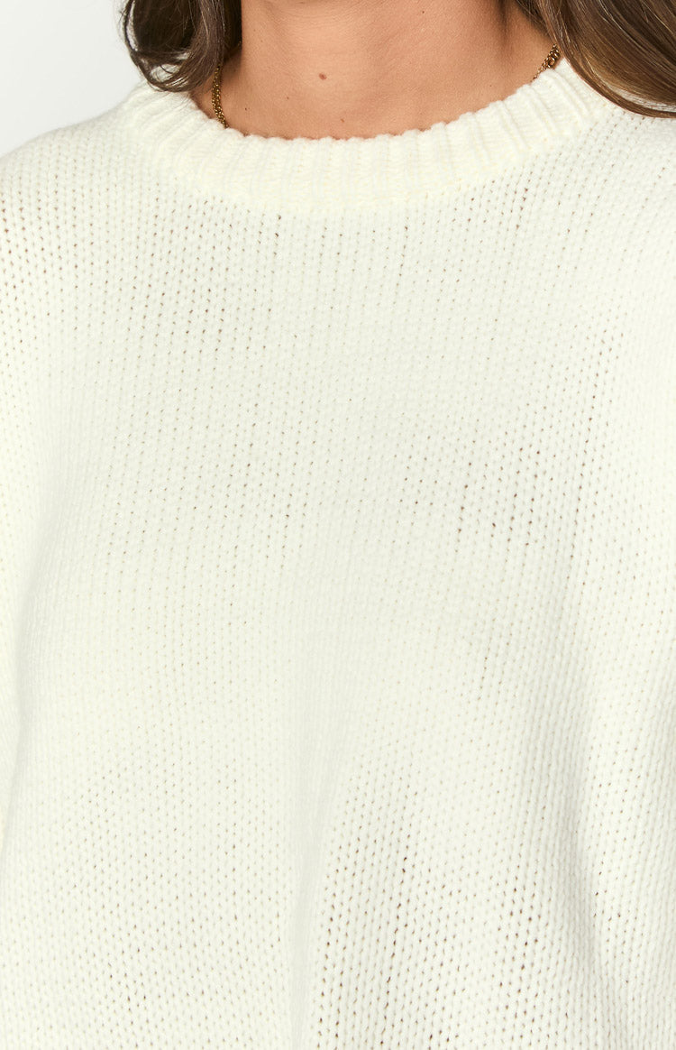 Edwina Cream Raw Edge Knit Sweater Image