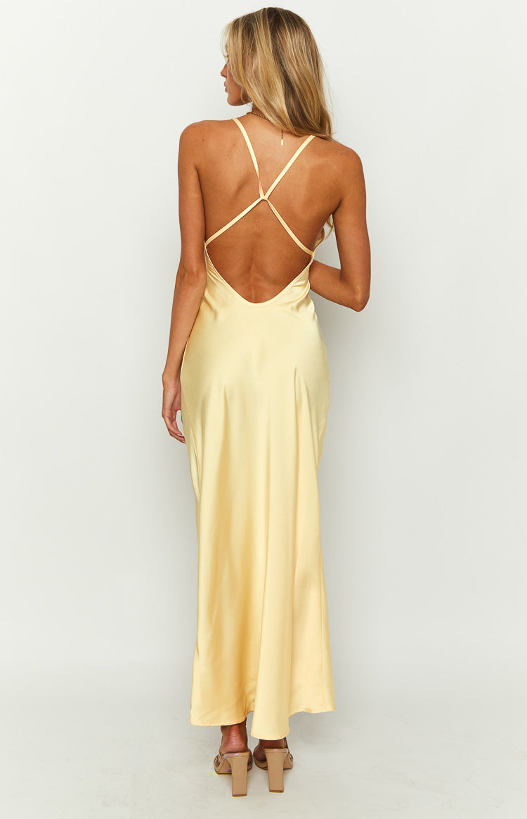 Elery Light Yellow Midi Dress - US 18 | Beginning Boutique exclusive Elery Light Yellow Midi Dress - US 18 | Beginning Boutique exclusive