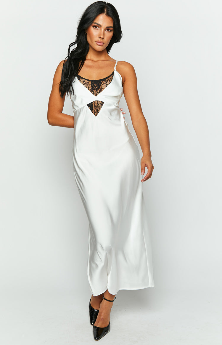 Elery White Contrast Midi Dress Image