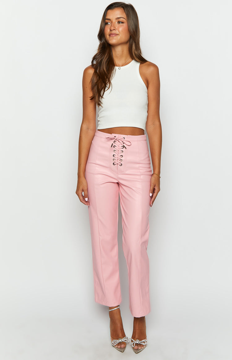 Elevate Pink PU Leather Pants – Beginning Boutique US