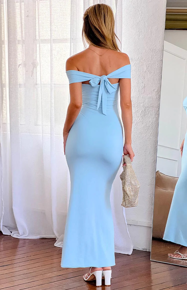 Elizza Blue Maxi Dress - US 6 | Beginning Boutique Exclusive Elizza Blue Maxi Dress - US 6 | Beginning Boutique Exclusive