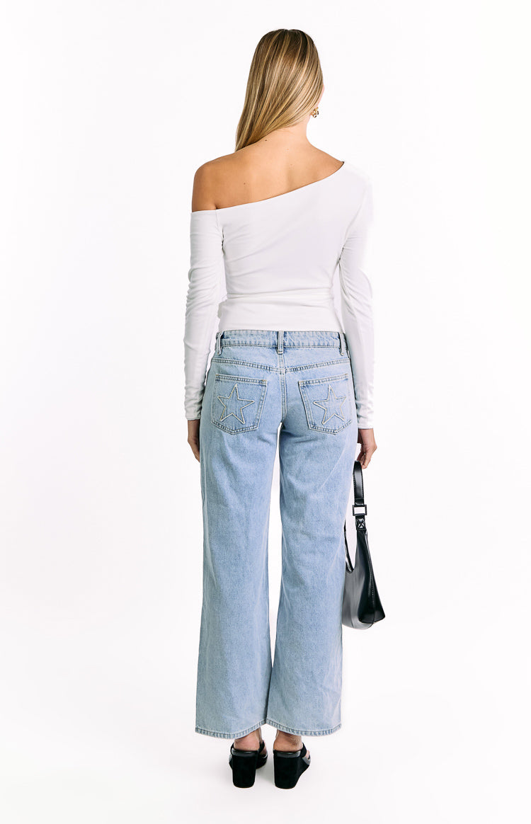 Elkie White Tie Waist Long Sleeve Top Image