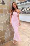 Ella Light Pink Off Shoulder Formal Maxi Dress Image