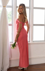 Ella Pink Off Shoulder Prom Dress