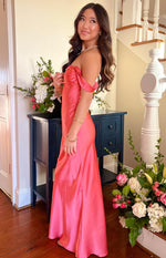 Ella Pink Off Shoulder Prom Dress Image
