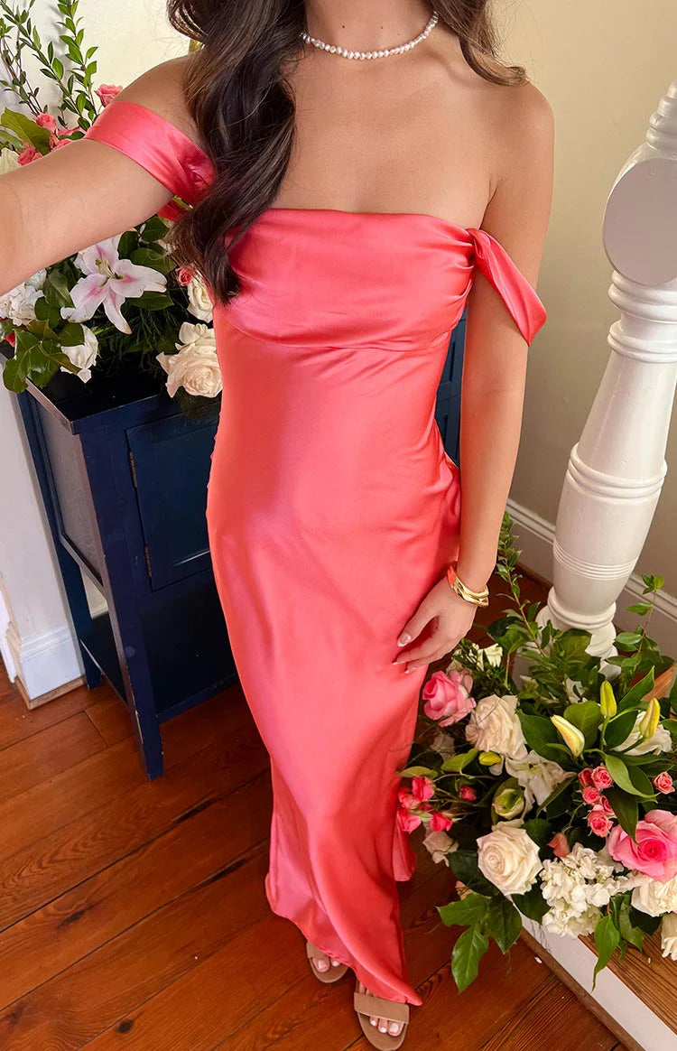 pink and red formal dress Fuchsia Beaded Strapless Applique Formal Dress with Slit, Fuchsia / 14