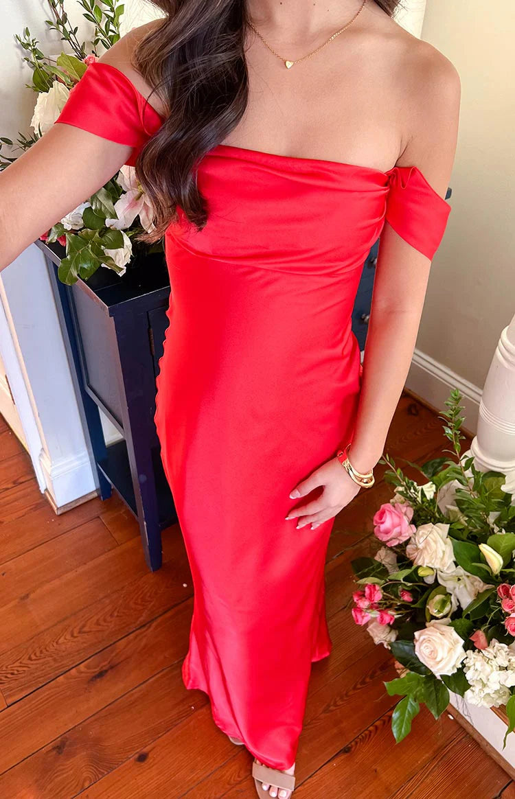 Ella Red Off Shoulder Formal Dress | Beginning Boutique US Ella Red Off Shoulder Formal Dress | Beginning Boutique US