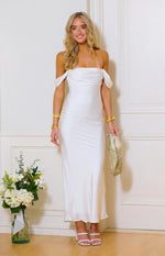 Ella White Off Shoulder Formal Dress
