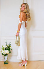 Ella White Off Shoulder Formal Dress Image