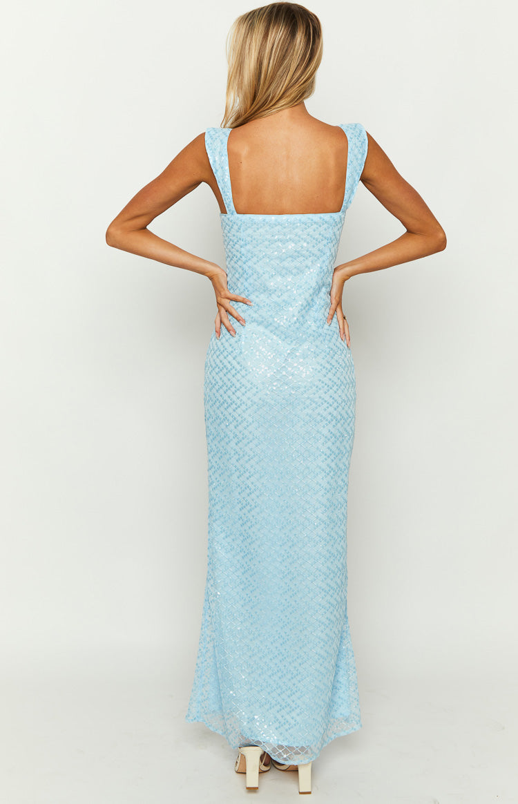 Ella Blue Sequin Maxi Dress Image