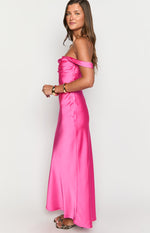 Ella Hot Pink Off Shoulder Formal Dress Image