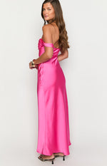 Ella Hot Pink Off Shoulder Formal Dress Image