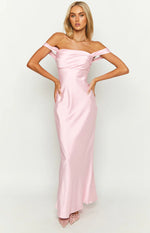 Ella Light Pink Off Shoulder Prom Dress