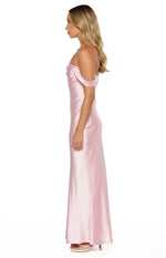 Ella Light Pink Off Shoulder Prom Dress