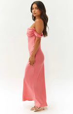 Ella Pink Off Shoulder Prom Dress