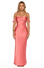 Ella Pink Off Shoulder Prom Dress