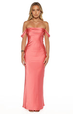 Ella Pink Off Shoulder Prom Dress Image
